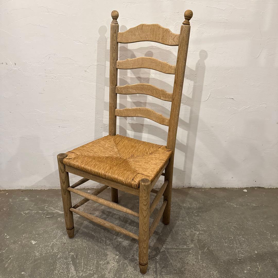 年末年始saleヴィンテージ ダイニングチェア　カフェチェア　藁座面　剥離　4
