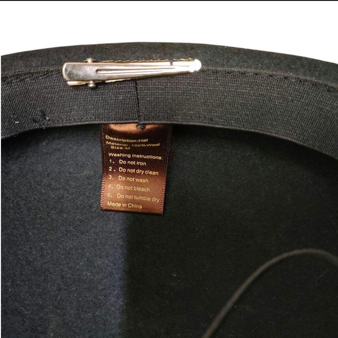 2点セット大リボン冬帽子ヴィンテージ調ピルボックス帽日常ヘッドピースフェルト赤黒