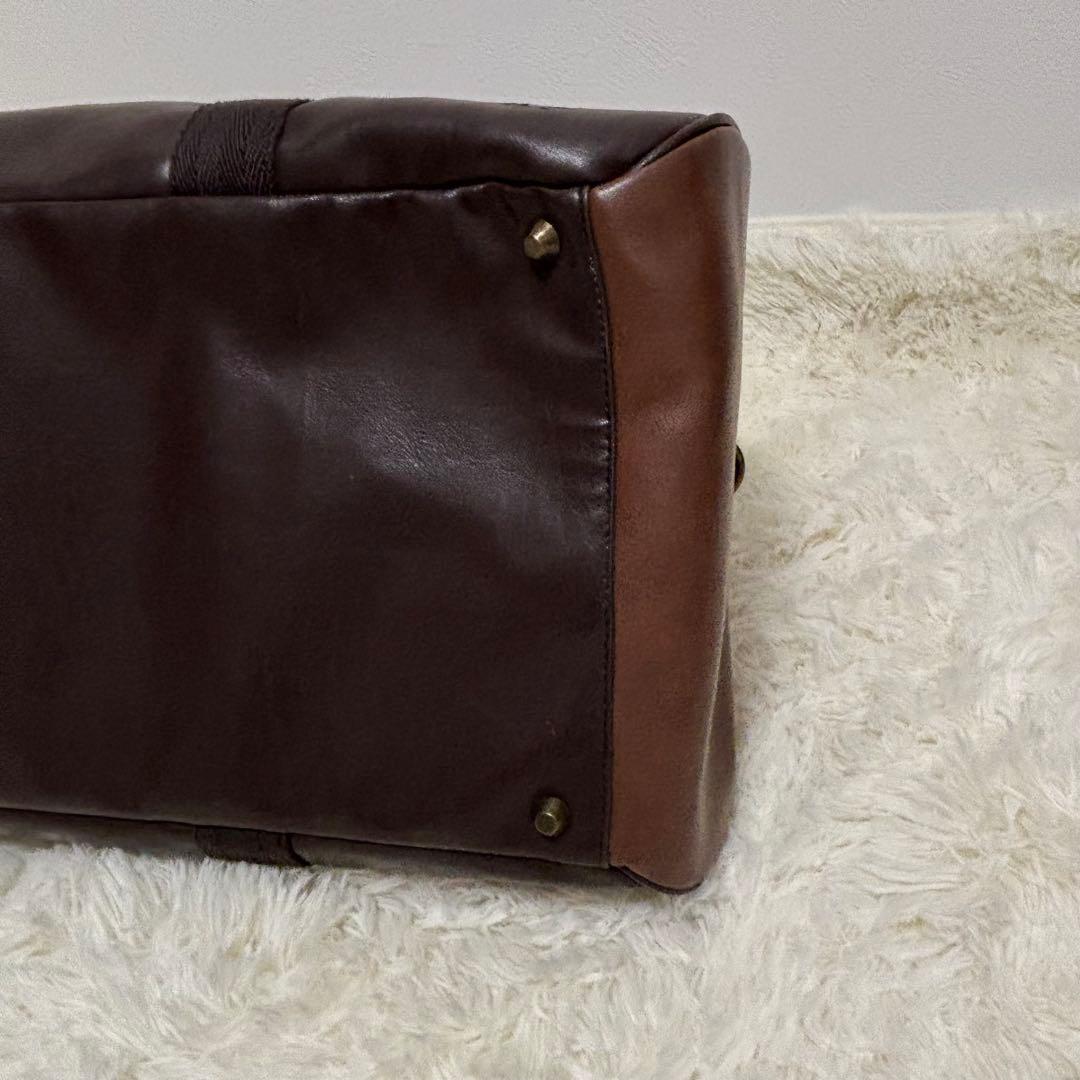 【美品】フレッドペリー ボストンバッグ オールレザー 月桂冠