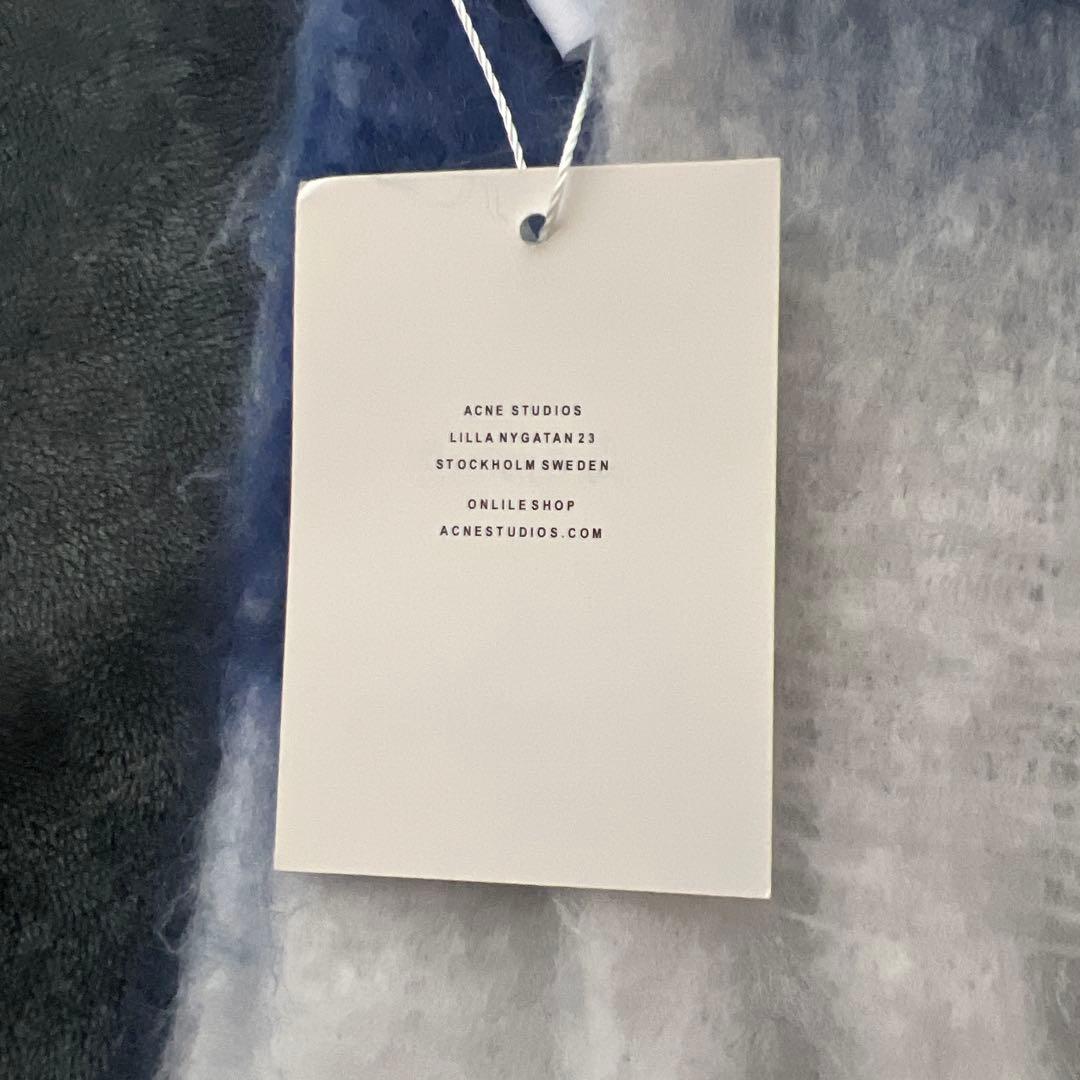 Acne Studiosモヘアチェックスカーフ ホワイト/グレー/ロイヤルブルー