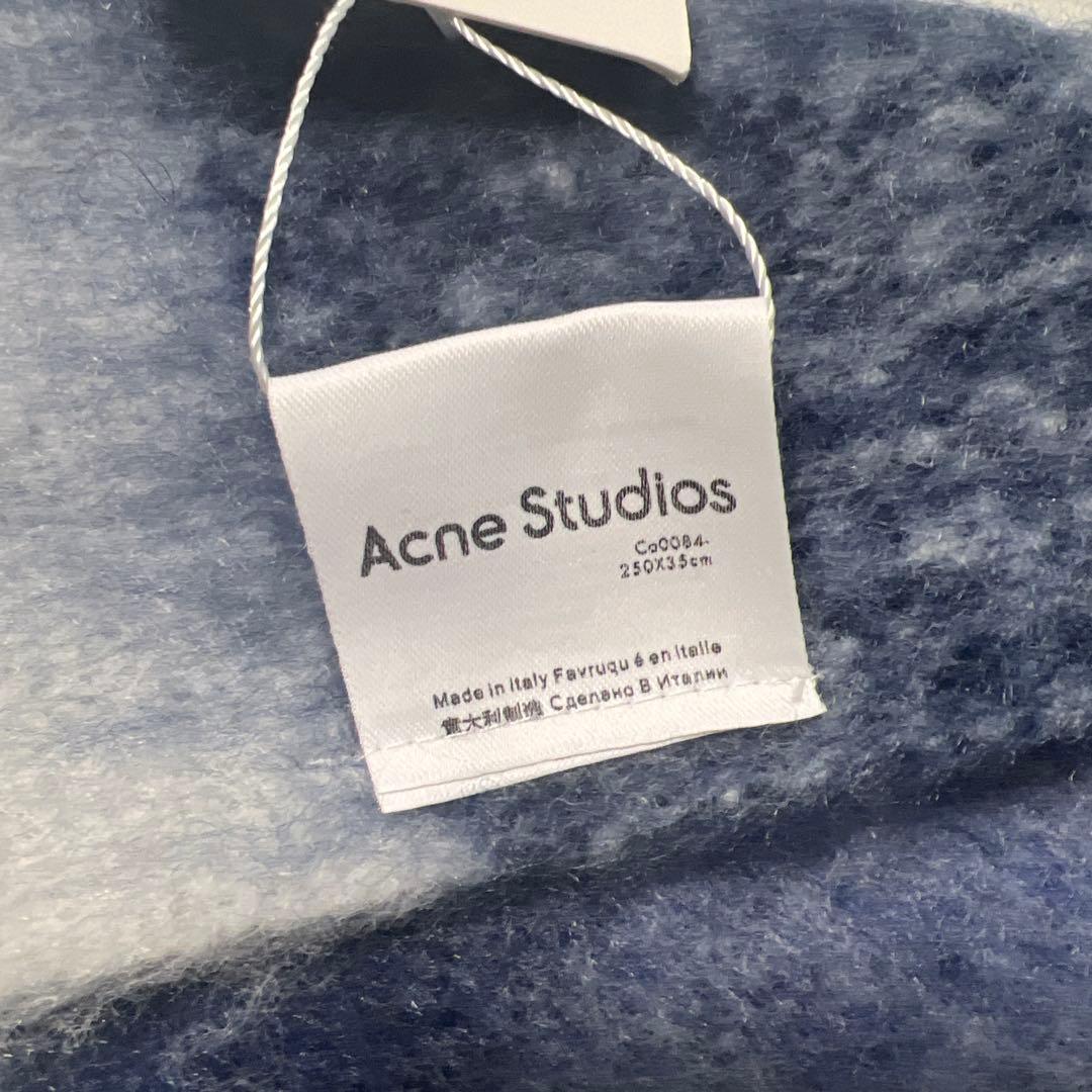 Acne Studiosモヘアチェックスカーフ ホワイト/グレー/ロイヤルブルー