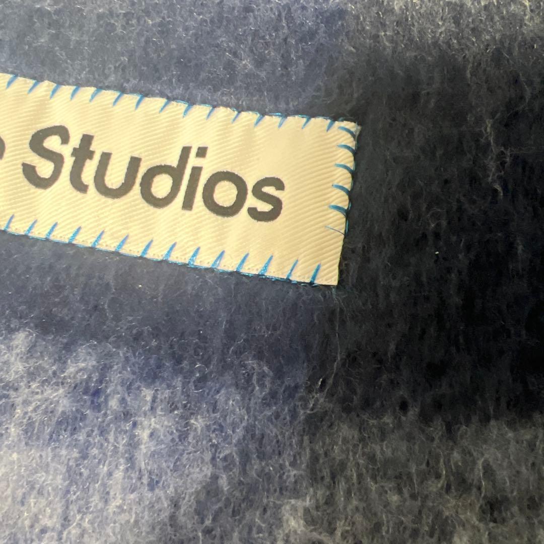 Acne Studiosモヘアチェックスカーフ ホワイト/グレー/ロイヤルブルー