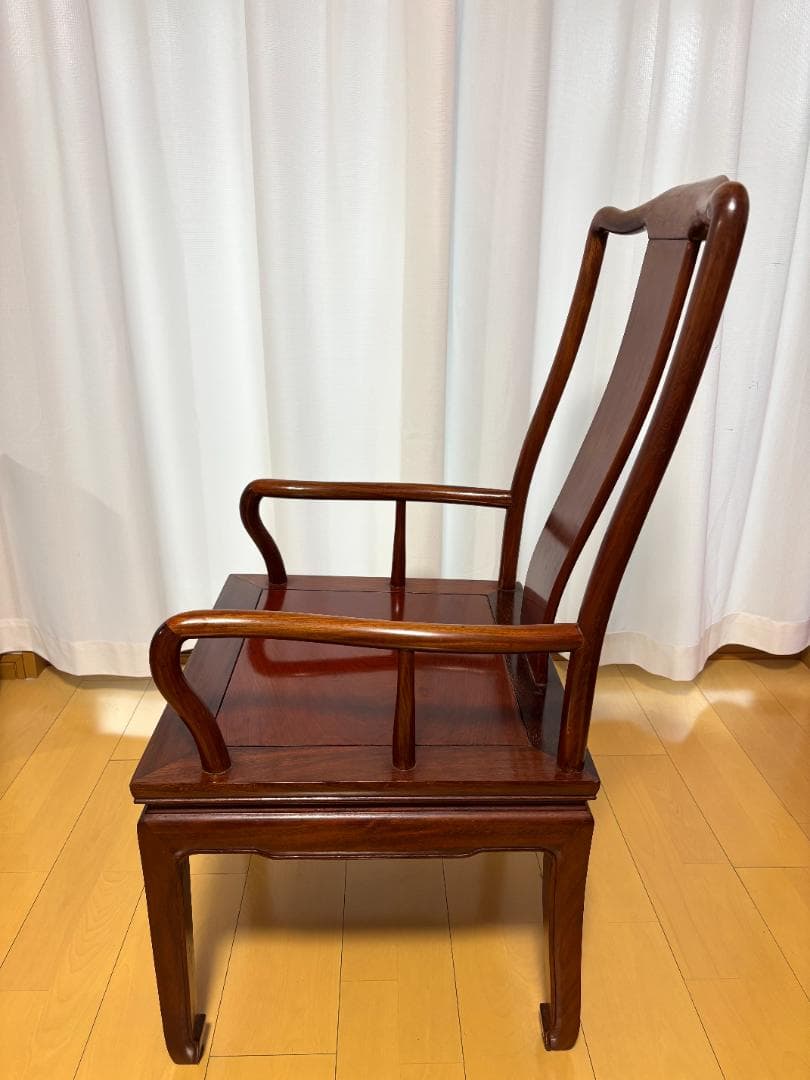 唐木家具　花梨　クラシックスタイル 木製椅子 ダークブラウン　③