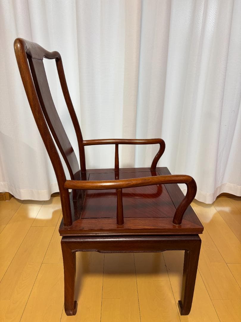 唐木家具　花梨　クラシックスタイル 木製椅子 ダークブラウン　③