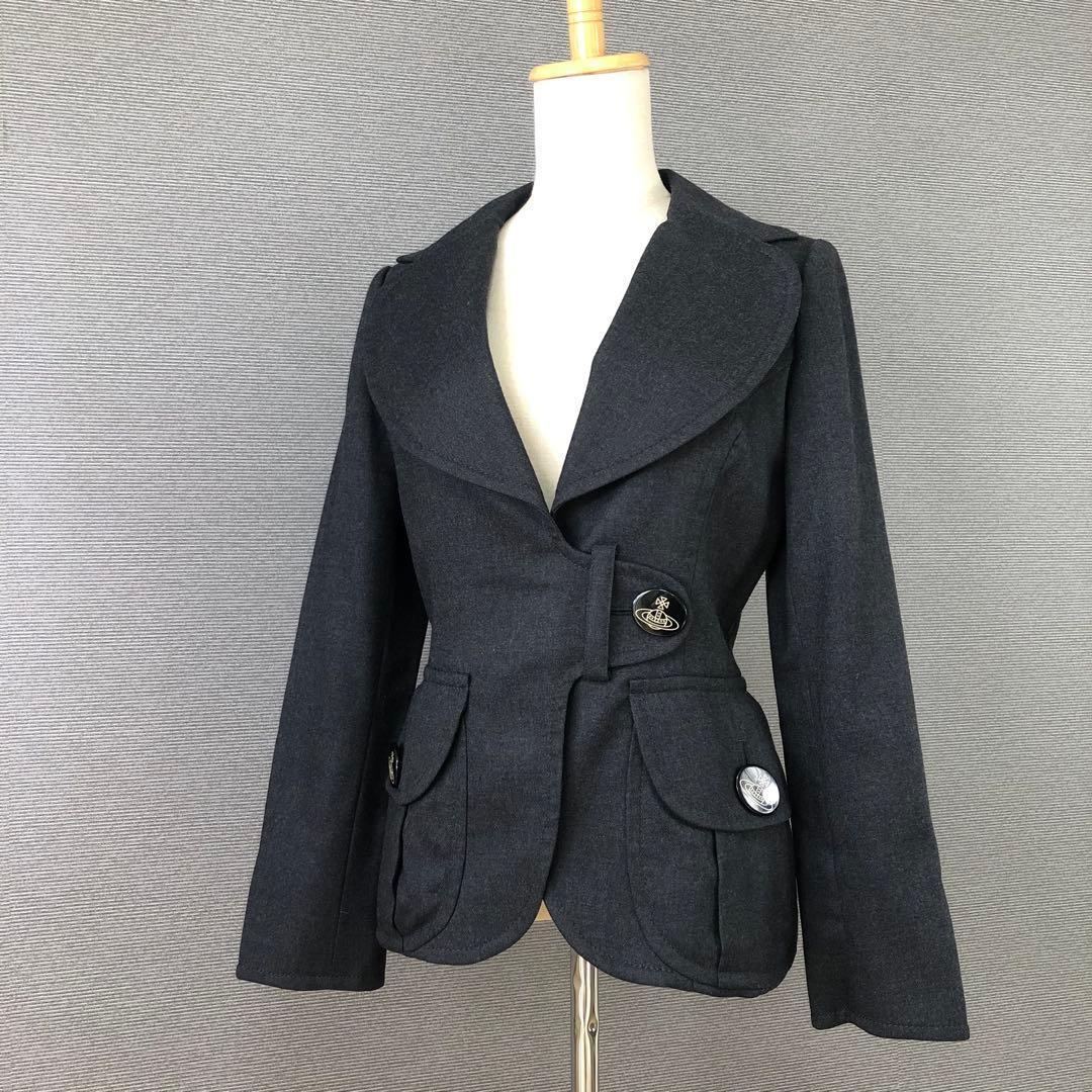 【美品】ヴィヴィアンウエストウッド　ウール ラブジャッケット 2 グレー