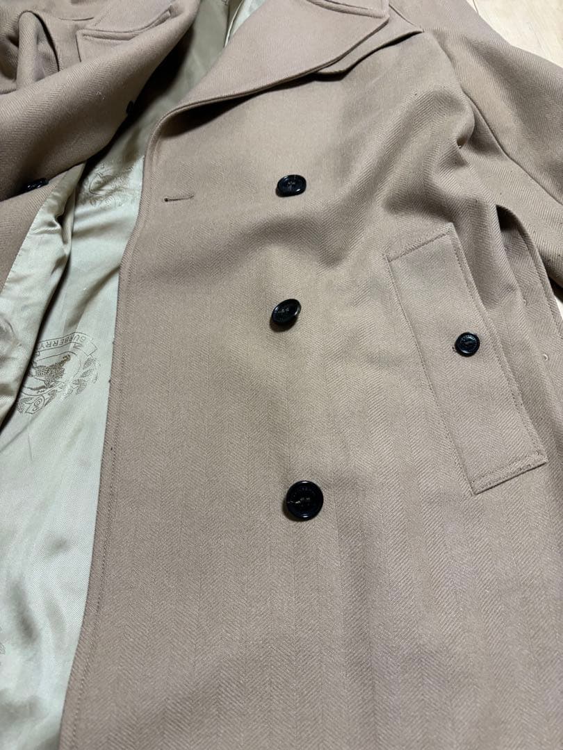 ベージュ ダブルブレスト カシミヤウールトレンチコート　UK8 Burberry