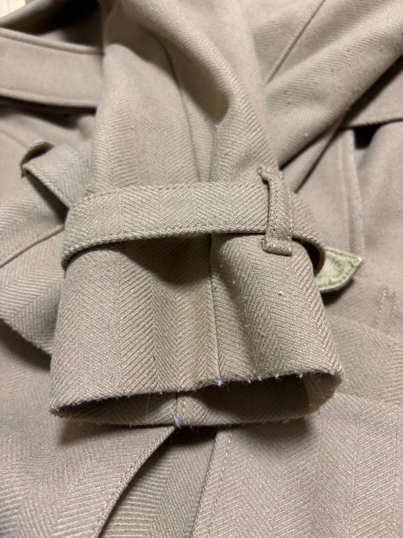 ベージュ ダブルブレスト カシミヤウールトレンチコート　UK8 Burberry