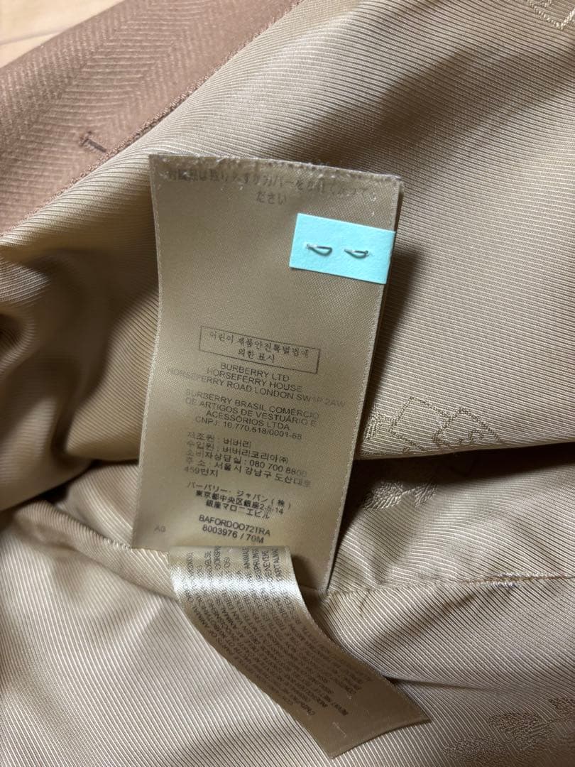 ベージュ ダブルブレスト カシミヤウールトレンチコート　UK8 Burberry