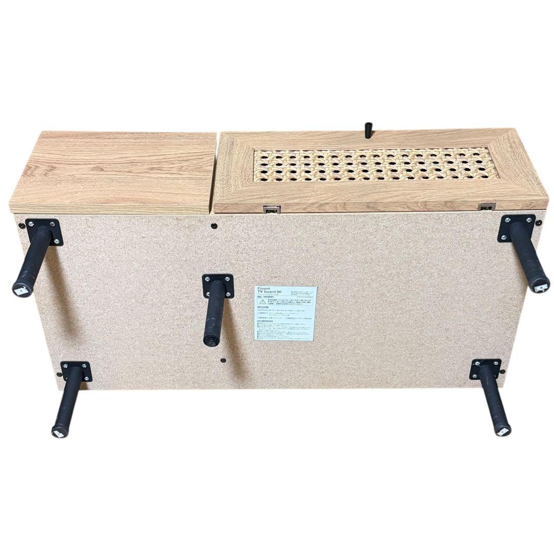 LOWYA テレビボード 幅80cm ラタン調 木製 ローボード