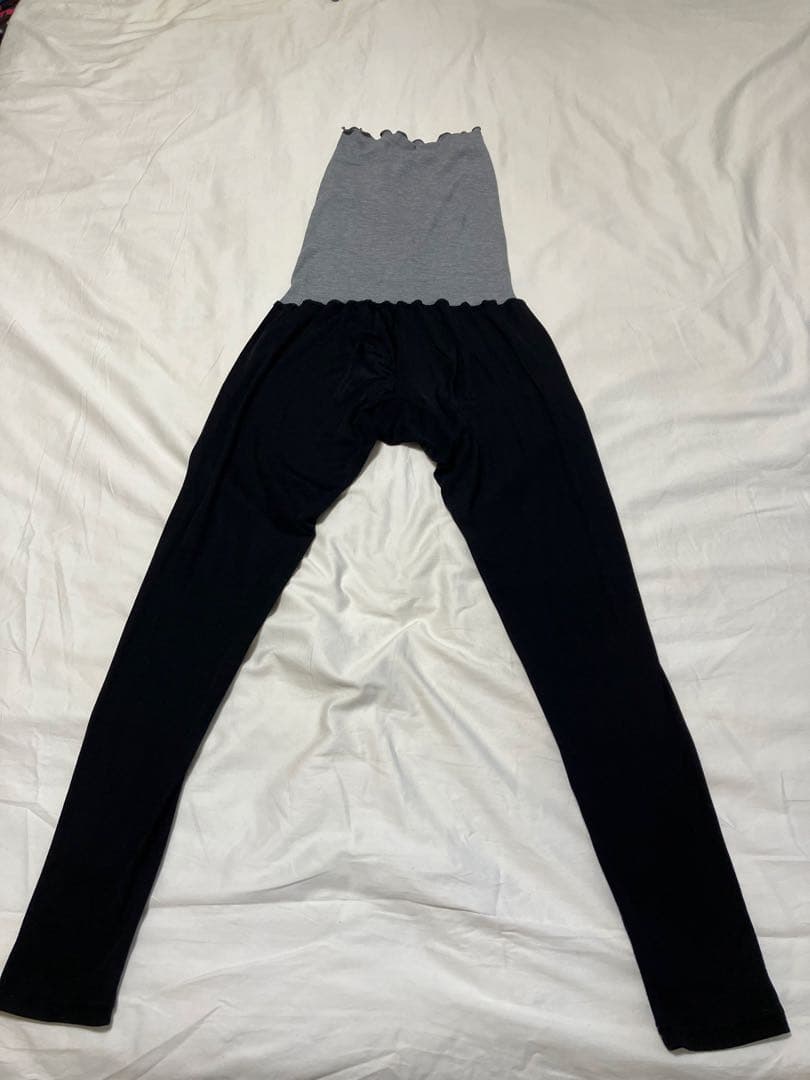 【ほぼ未使用極美品】PeaPod シルク100%リブはらまき付きシルクレギンスM