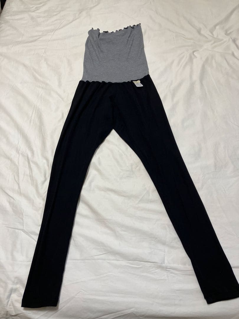 【ほぼ未使用極美品】PeaPod シルク100%リブはらまき付きシルクレギンスM