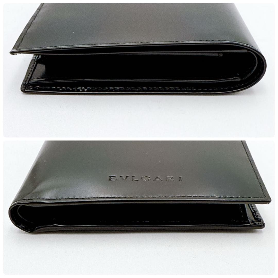 【未使用品】BVLGARI ブルガリ 二つ折り 財布 レザー ブラック メンズ