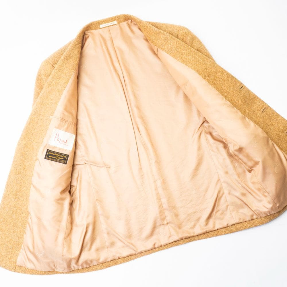 ピュアカシミヤ『Papas』ジャケット 46M パパス メンズ 管理10140