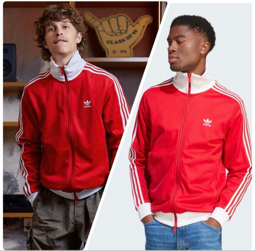 新品タグ付adidas ベッケンバウアー トラックジャケット バイカラー 赤 白
