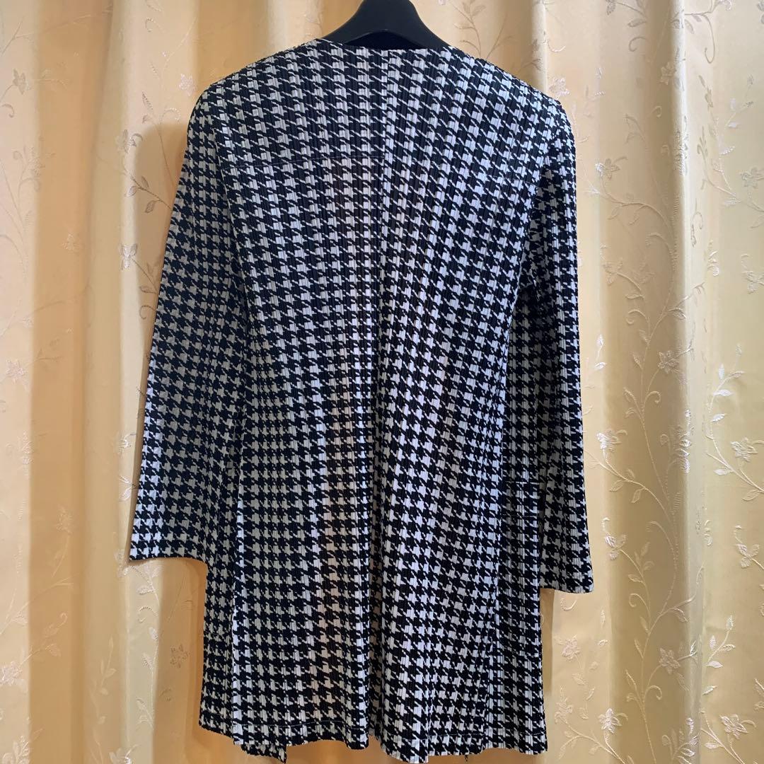 【極稀少】プリーツプリーズ 白黒千鳥格子ジャケット