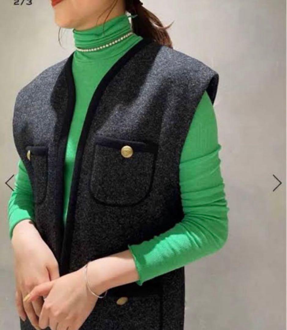 美品！DES PRES ヘリンボーンバックフロントオープンジレ トゥモローランド