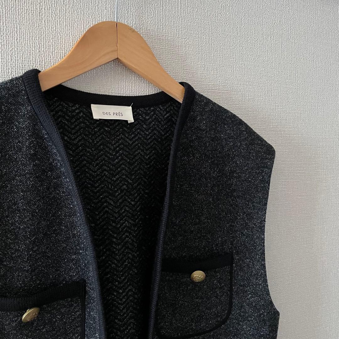 美品！DES PRES ヘリンボーンバックフロントオープンジレ トゥモローランド