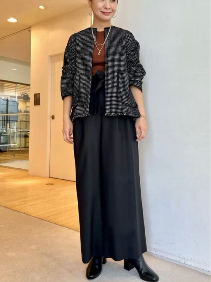 Ballsey ボールジィ ワッフルツイード ノーカラージャケット　34