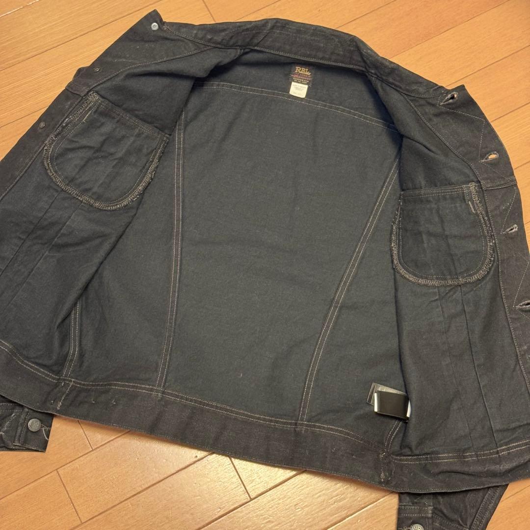 ウォーン イン ブラック デニム トラッカー ジャケット　S