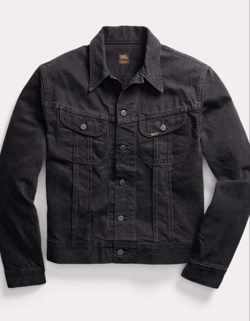 ウォーン イン ブラック デニム トラッカー ジャケット　S