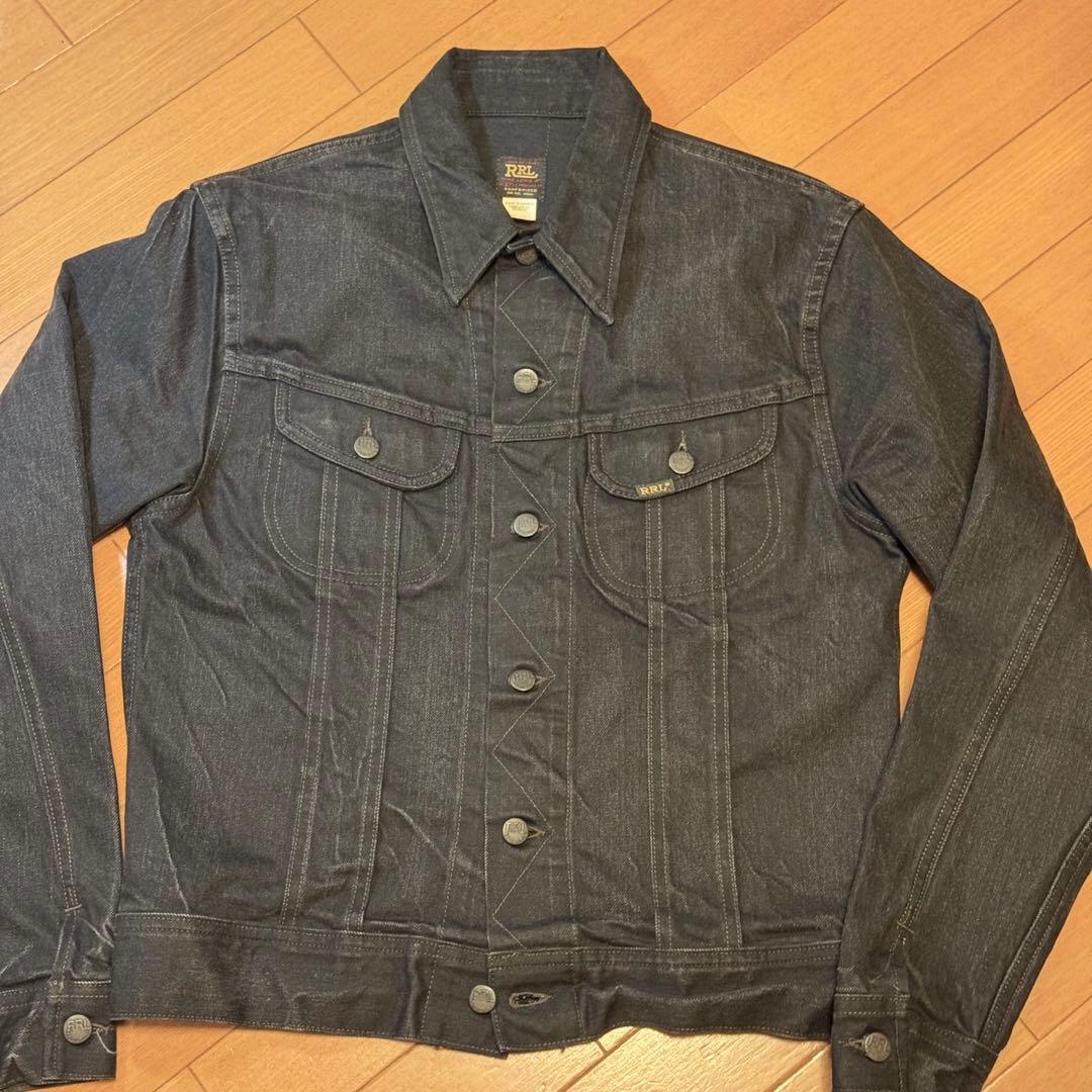 ウォーン イン ブラック デニム トラッカー ジャケット　S
