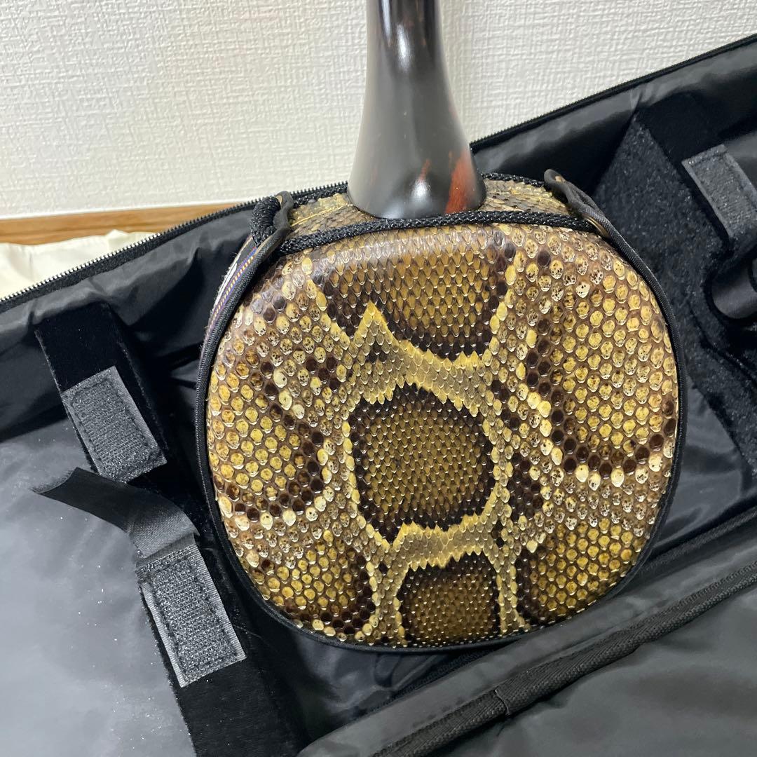 高級 沖縄三線 スンチー塗り 弦楽器 和楽器 民族楽器 ヘビ革 天然革