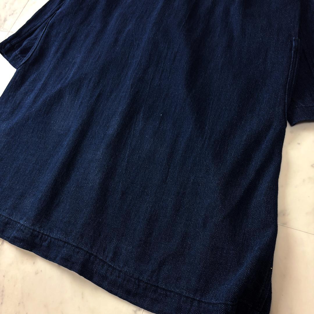 美品✨ プランテーション M インディゴ染 藍染 ショールカラー コットンコート