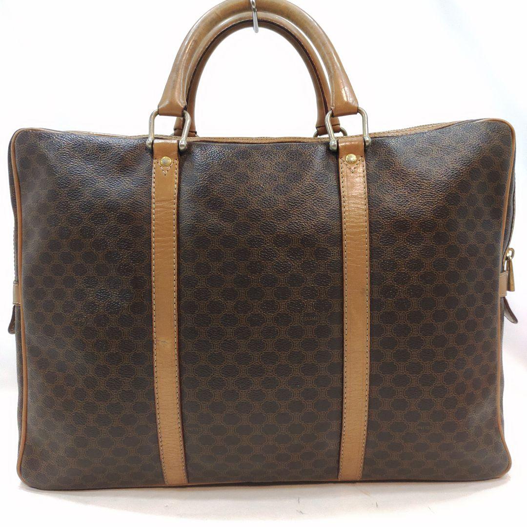 セリーヌ ビジネスバッグ レザー×PVC A4可 マカダム柄 トリオンフ