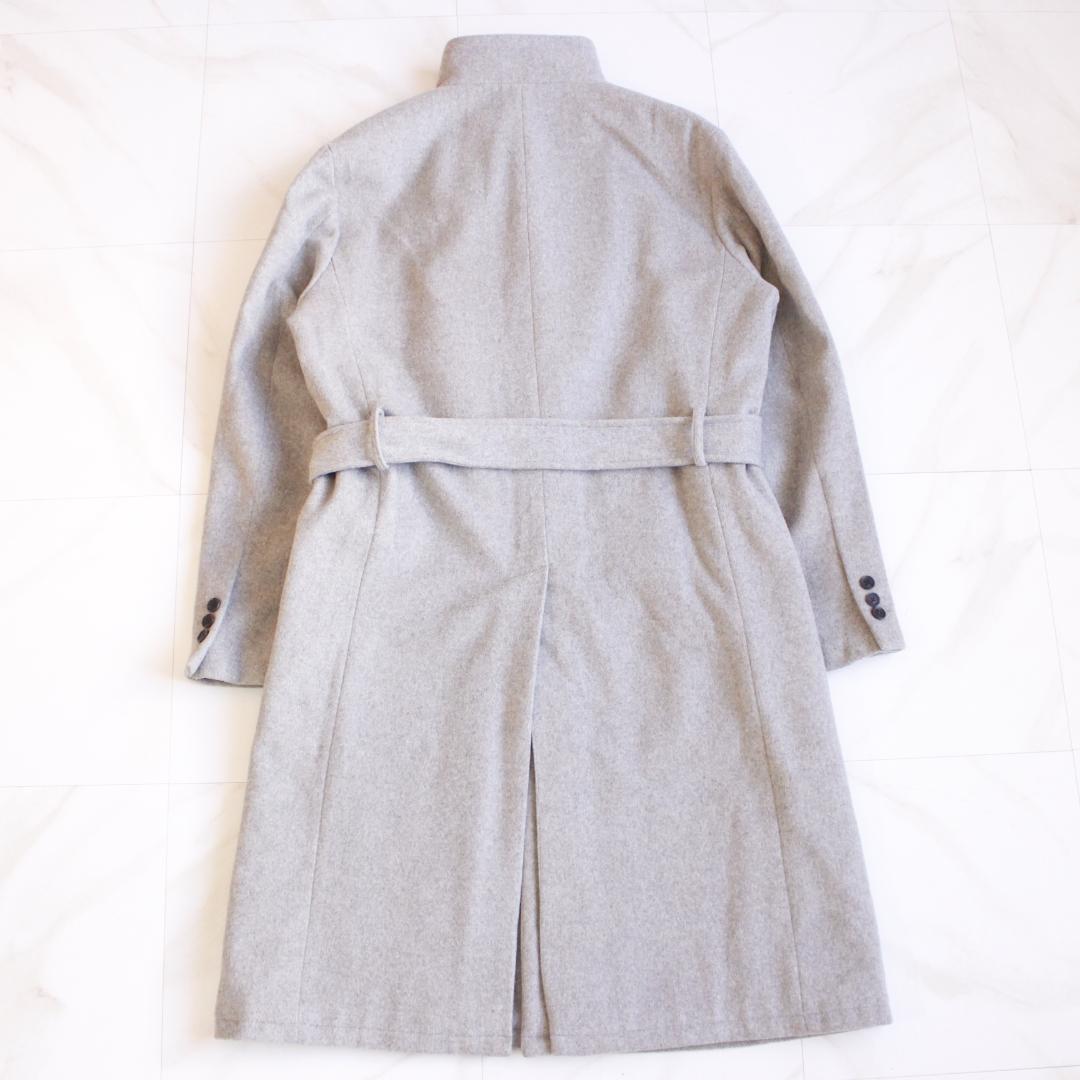 TENORAS スタンドカラーロングコート Mサイズ グレー ベルト