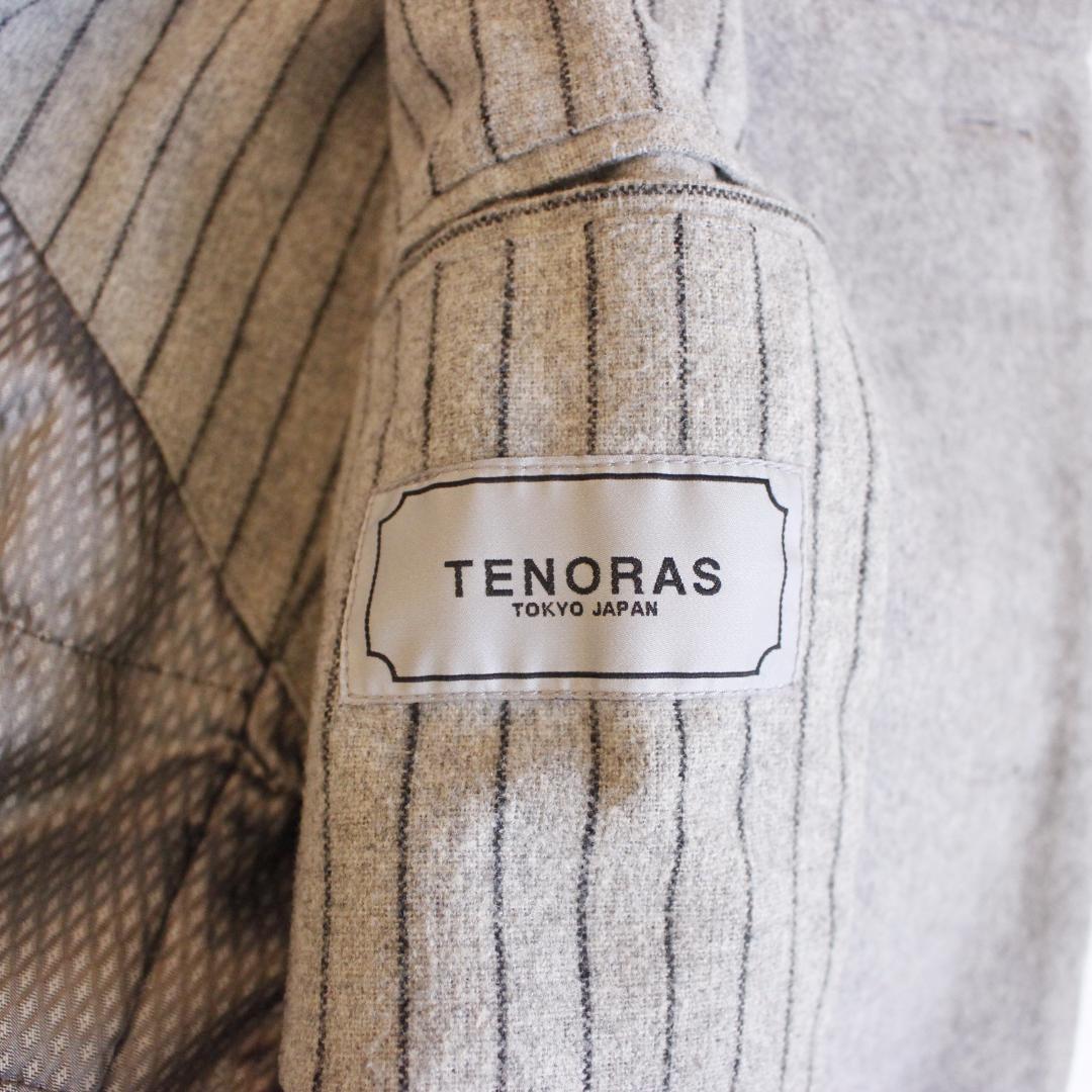TENORAS スタンドカラーロングコート Mサイズ グレー ベルト