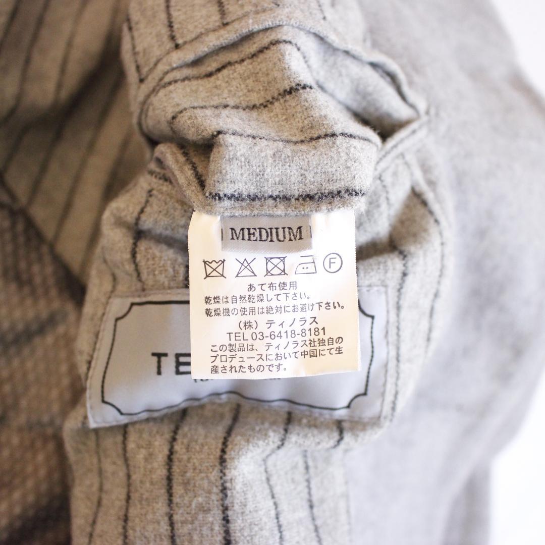 TENORAS スタンドカラーロングコート Mサイズ グレー ベルト