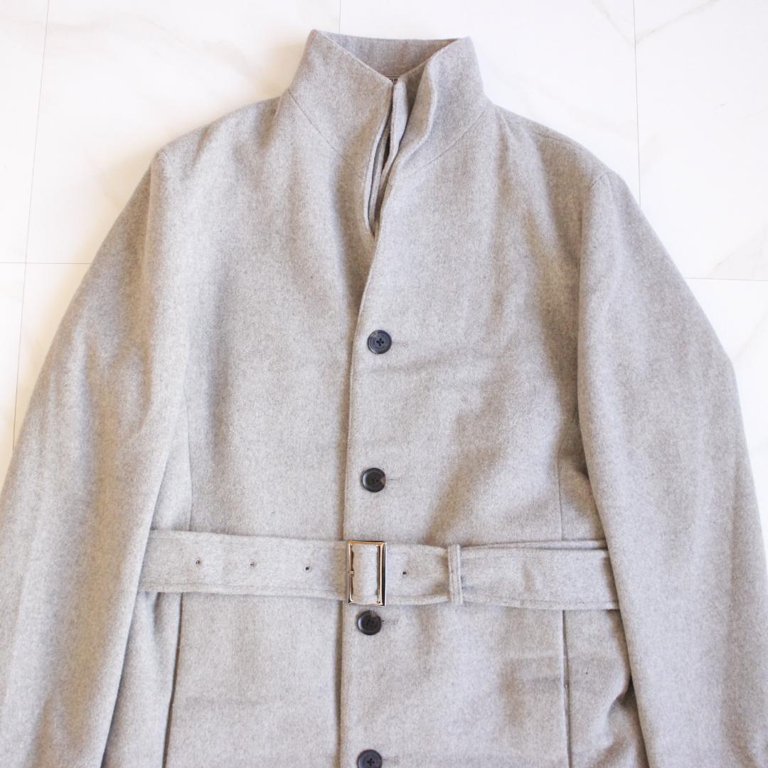 TENORAS スタンドカラーロングコート Mサイズ グレー ベルト