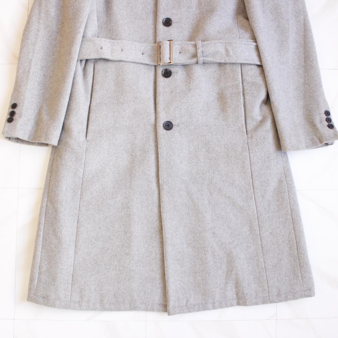TENORAS スタンドカラーロングコート Mサイズ グレー ベルト
