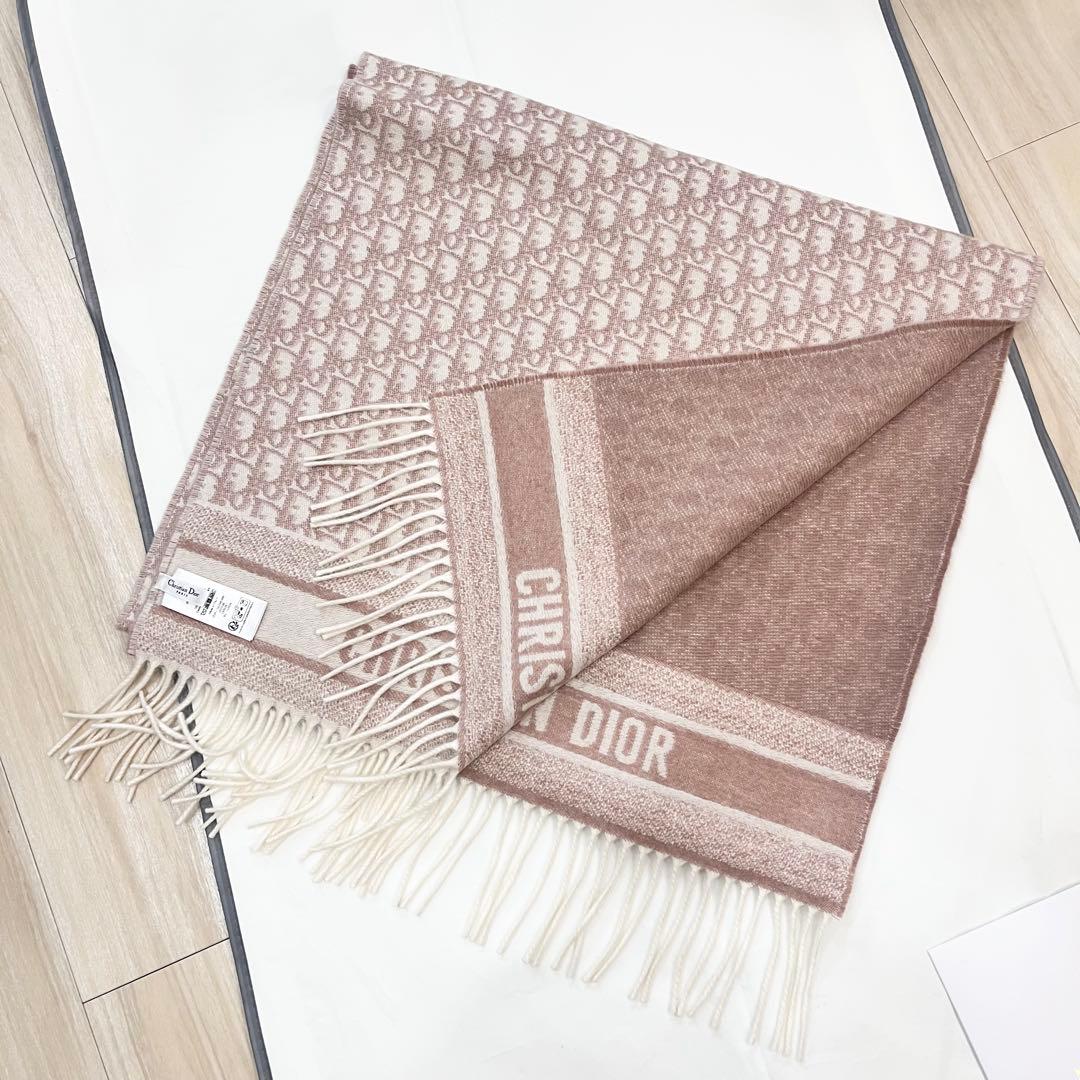25年製 Christian Dior オブリーク カシミヤ100マフラー