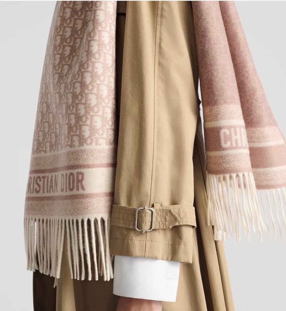 25年製 Christian Dior オブリーク カシミヤ100マフラー