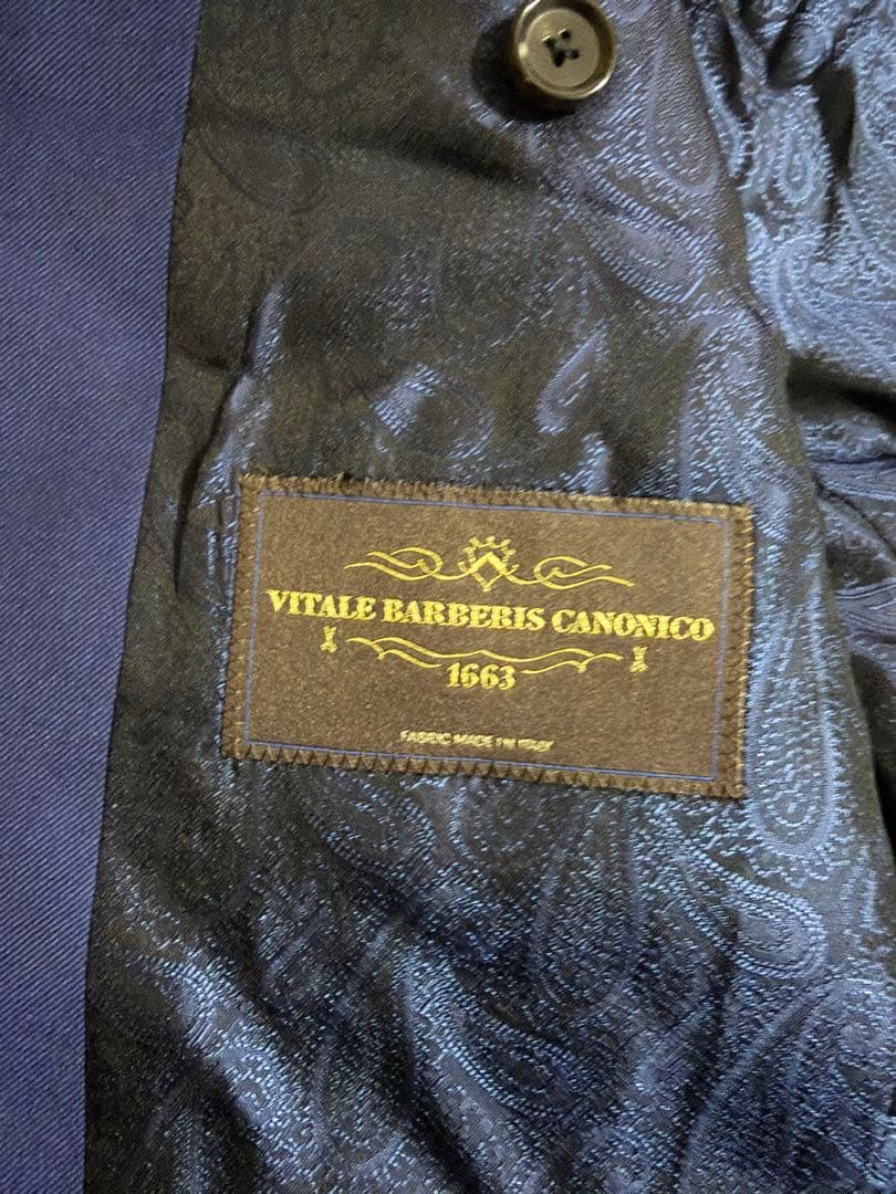 ギンザグローバルスタイル　カノニコ スーツ セットアップ ネイビー ペイズリー柄