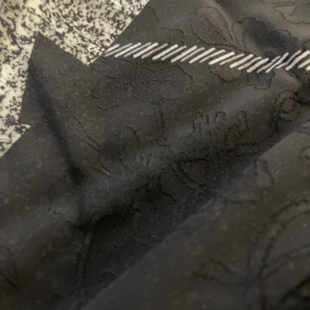 着物　袷　黒系　身丈165cm しつけ付き