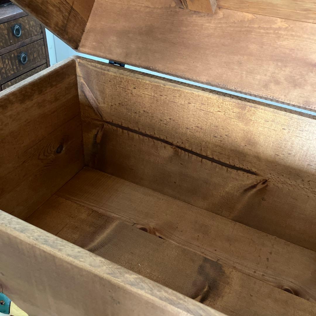 木製ボックス　木箱　おもちゃ箱　カントリー　宝箱　裁縫箱　道具入れ　箪笥　デコイ