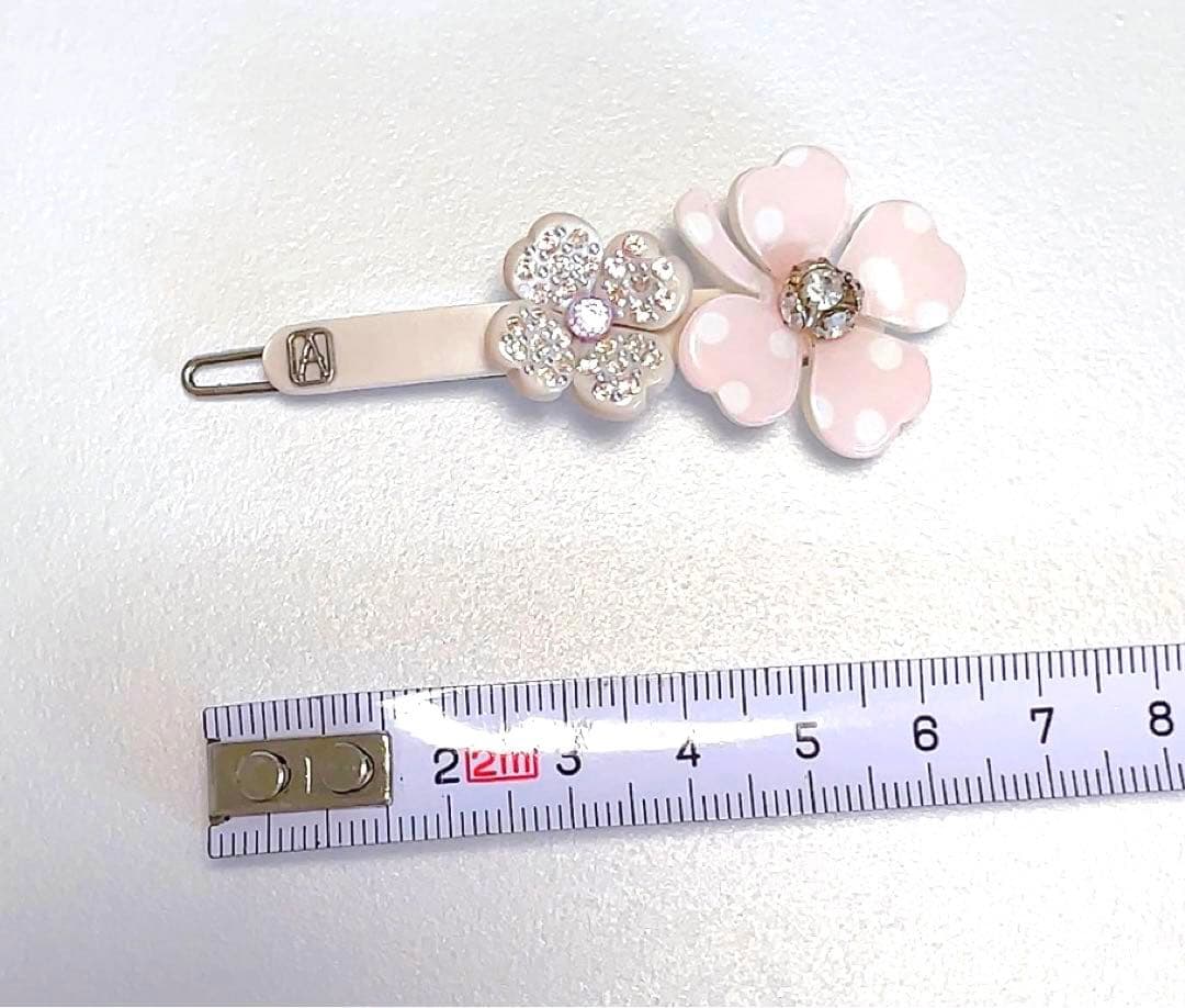アレクサンドルドゥパリ　ヘアピン　花　ドット　スワロフスキー　ピンク　可愛い