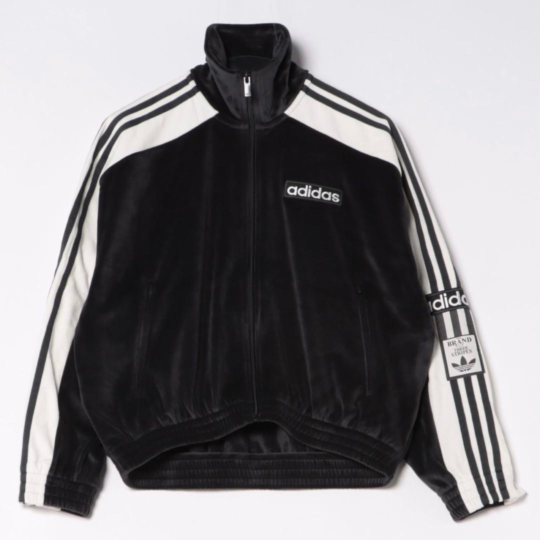 新品S⭐️adidasアディブレイク ベロア トラックトップ ブラック 重盛さと美