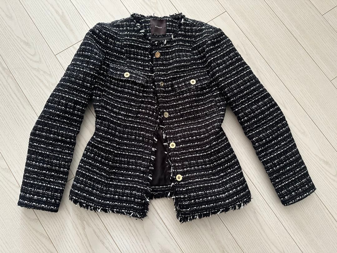 ノーカラージャケット ミックスカラー サイズM