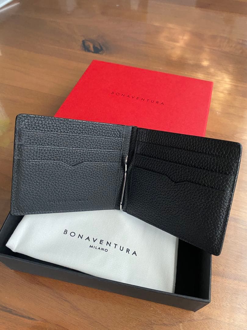 【2025年４月購入 極美品】BONAVENTURA ブラック マネークリップ