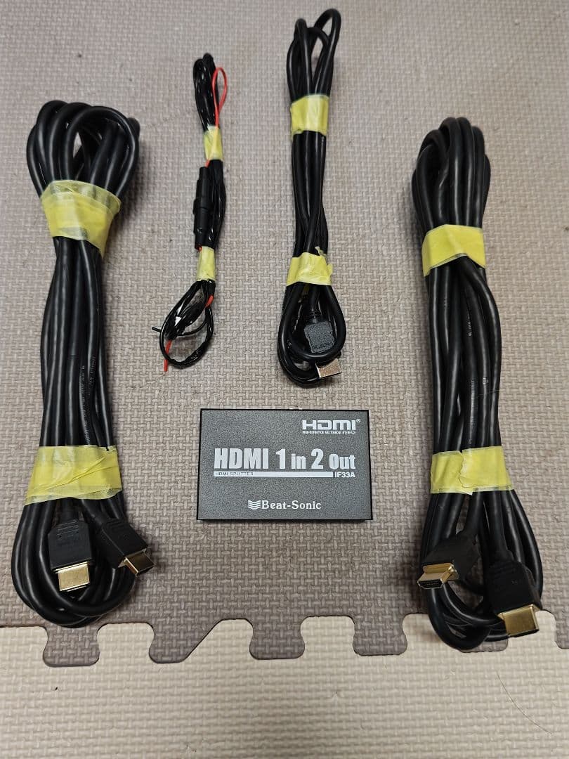 Beat-Sonic HDMI分配器 IF33A．HDMIケーブル3本と電源配線