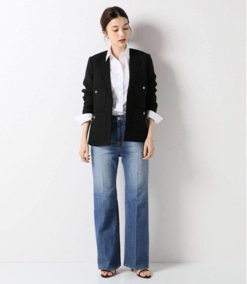 美品　plage girl ツイードノーカラージャケット