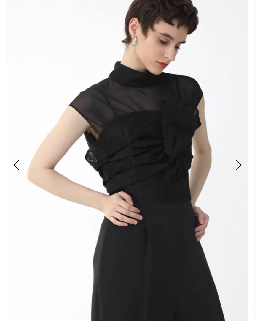 【今期新品未使用】ヤマダヤ　レースビスチェオールインワン　Aga Black