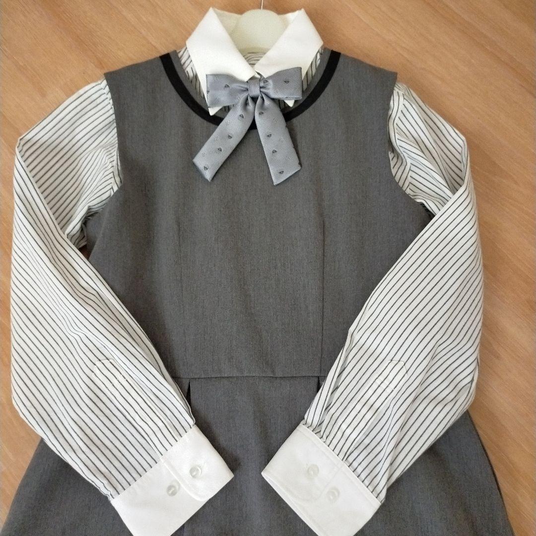 【美品】アリサナ　卒服　卒業式　165　フォーマルワンピース　グレー　ゆったり