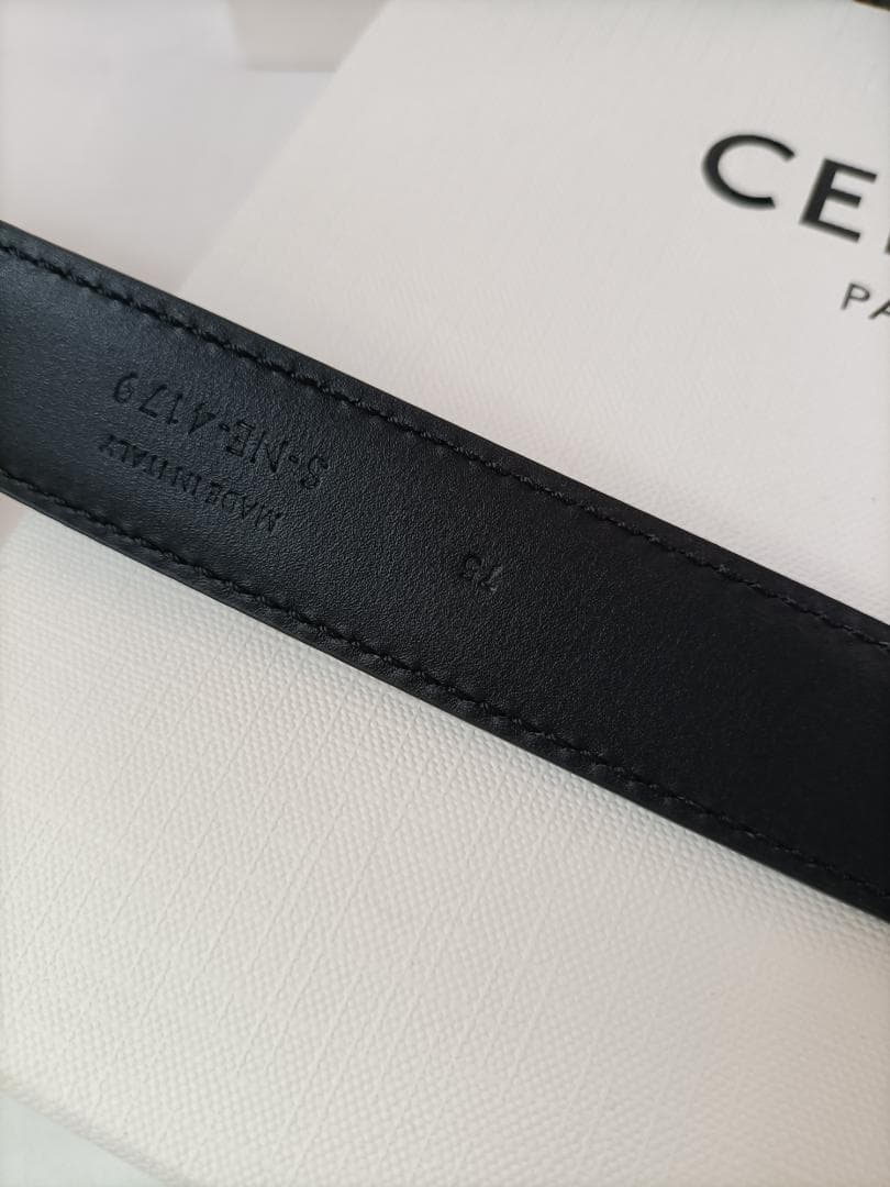 ブラック♪セリーヌ ベルト celine レディース 黒 ゴールドロゴ