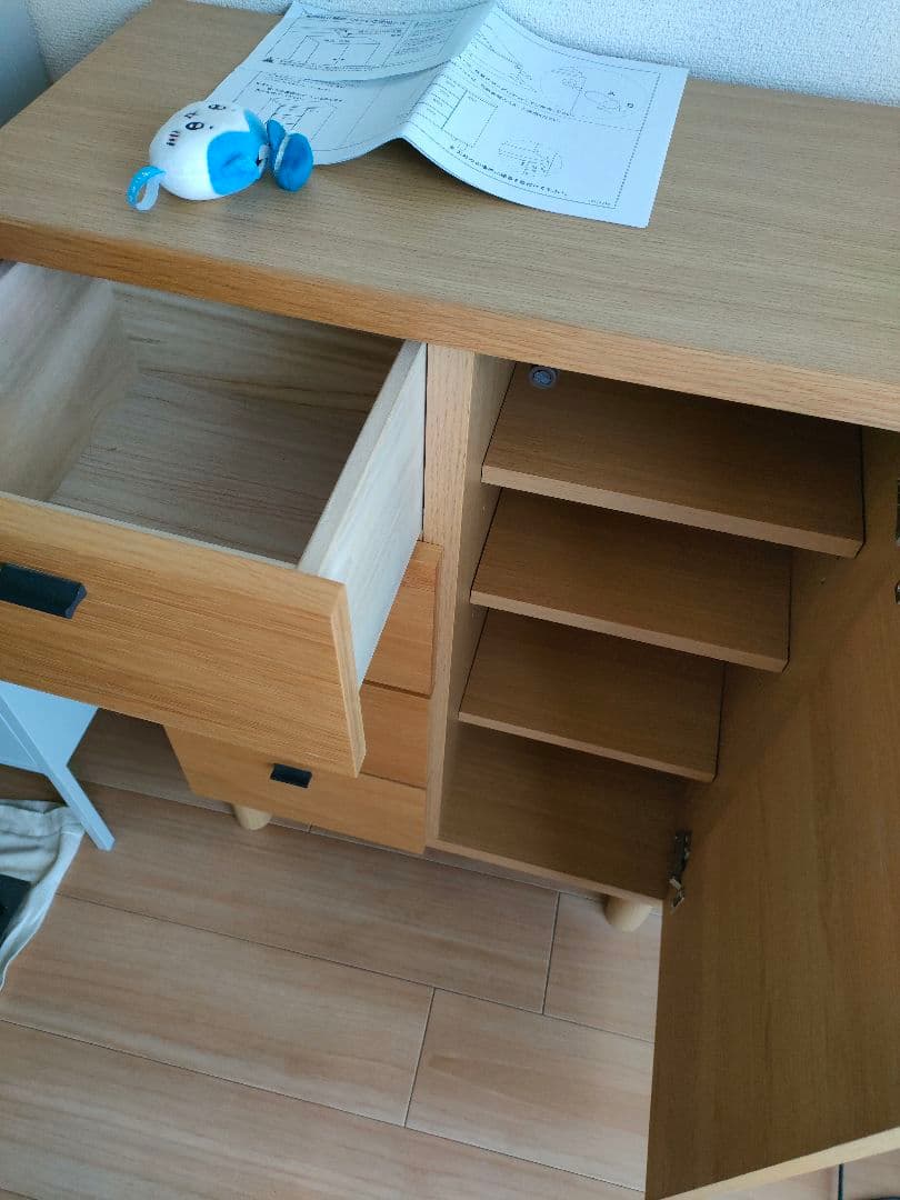 ナチュラルウッド 4段チェスト