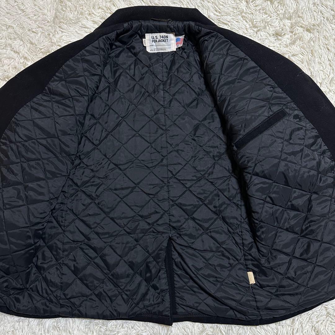 美品 大きいサイズ 42 SCHOTT Pコート XL 740N USA製 黒