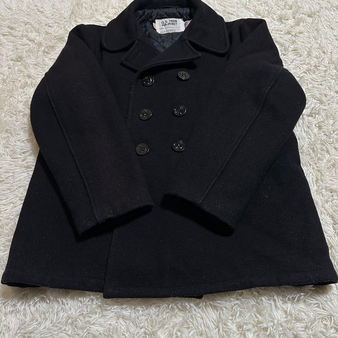 美品 大きいサイズ 42 SCHOTT Pコート XL 740N USA製 黒